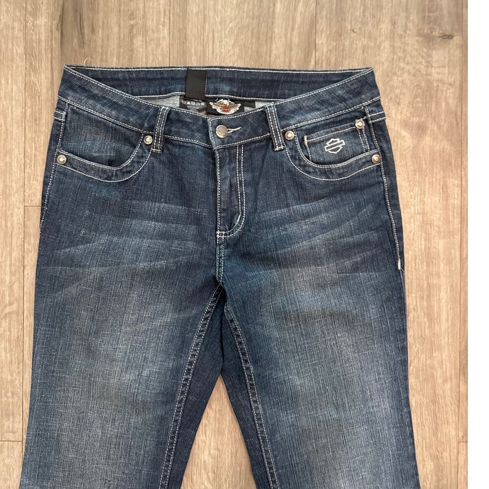 Harley Davidson Blue Bootcut Jeans Women's Size 8 - Picture 3 of 12